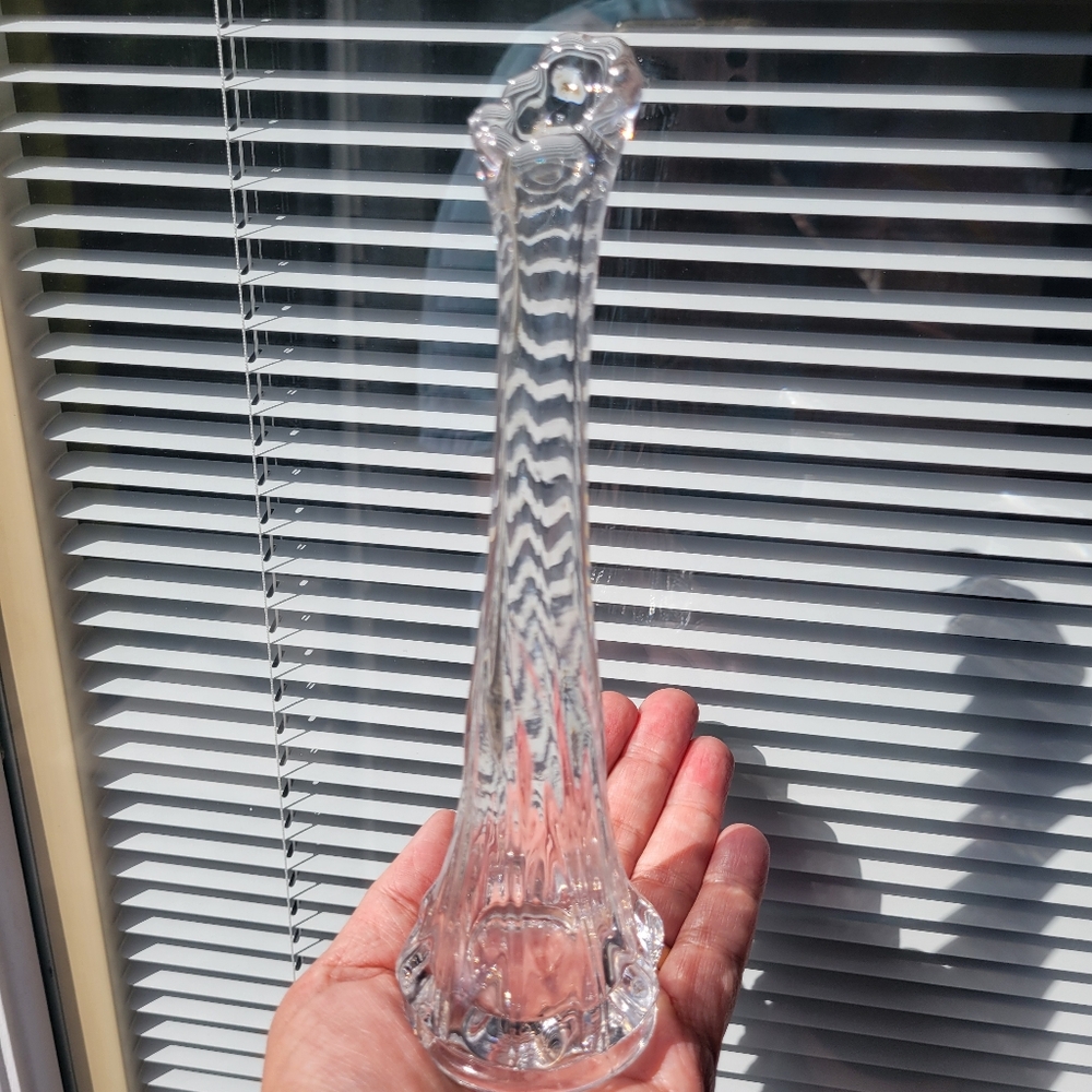 Swung Vase Vintage ~ Small Clear Glass ~ 1970s ~ FINAL PRICE! ~ See Notes - Picture 2 of 16